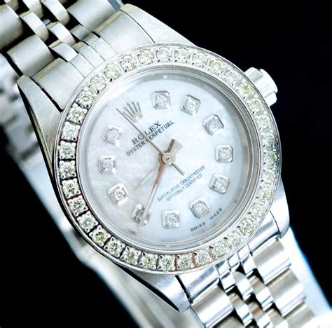 rolex oyster diamond set